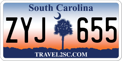 SC license plate ZYJ655