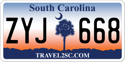 SC license plate ZYJ668