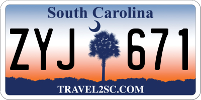 SC license plate ZYJ671