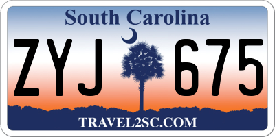 SC license plate ZYJ675