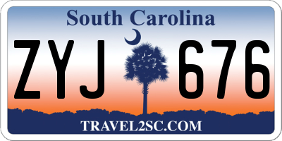 SC license plate ZYJ676