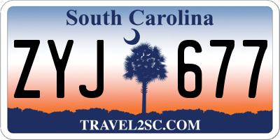 SC license plate ZYJ677