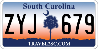 SC license plate ZYJ679