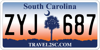 SC license plate ZYJ687