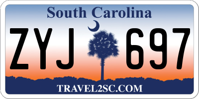 SC license plate ZYJ697