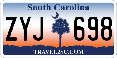 SC license plate ZYJ698