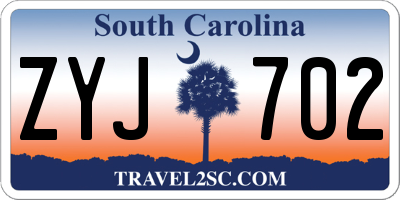 SC license plate ZYJ702