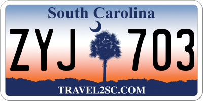 SC license plate ZYJ703