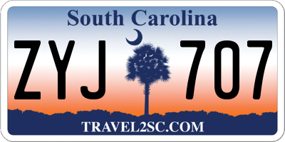 SC license plate ZYJ707