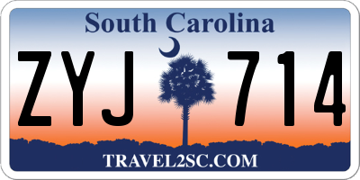 SC license plate ZYJ714