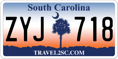 SC license plate ZYJ718