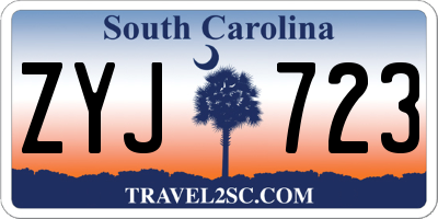 SC license plate ZYJ723