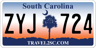 SC license plate ZYJ724