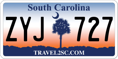 SC license plate ZYJ727