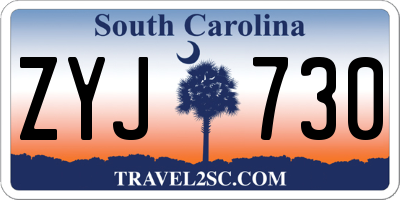 SC license plate ZYJ730