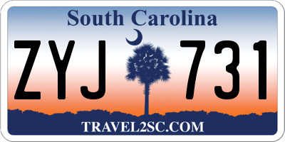 SC license plate ZYJ731