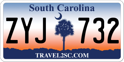 SC license plate ZYJ732