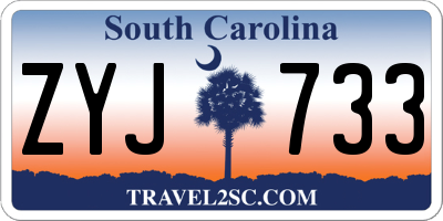 SC license plate ZYJ733