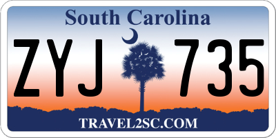 SC license plate ZYJ735