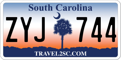 SC license plate ZYJ744