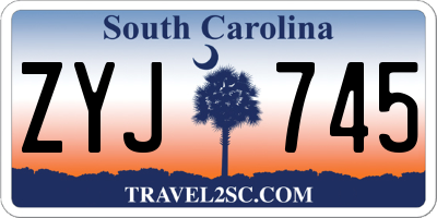 SC license plate ZYJ745