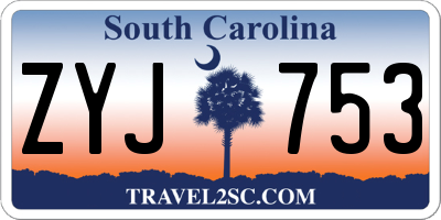 SC license plate ZYJ753