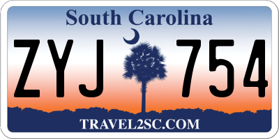 SC license plate ZYJ754