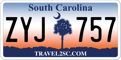 SC license plate ZYJ757