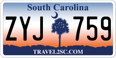 SC license plate ZYJ759