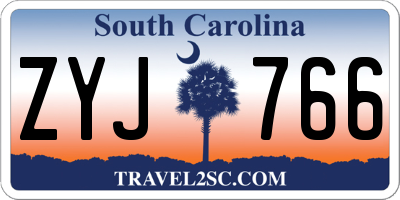 SC license plate ZYJ766