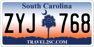 SC license plate ZYJ768