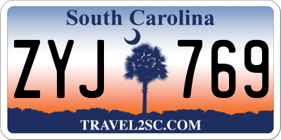 SC license plate ZYJ769