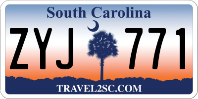 SC license plate ZYJ771