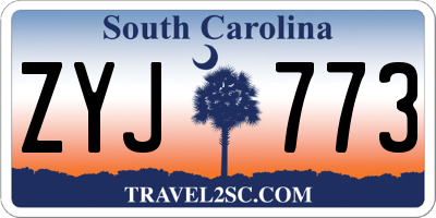 SC license plate ZYJ773