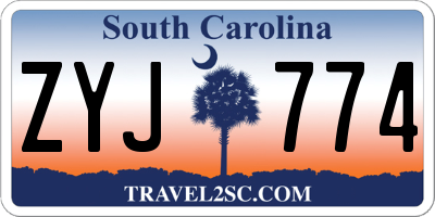 SC license plate ZYJ774