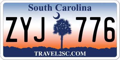 SC license plate ZYJ776