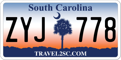 SC license plate ZYJ778