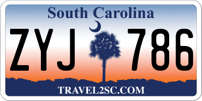SC license plate ZYJ786