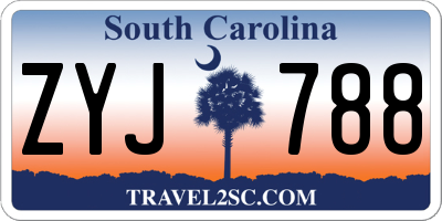 SC license plate ZYJ788