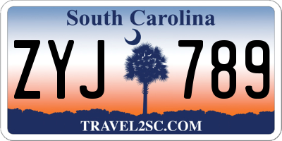 SC license plate ZYJ789