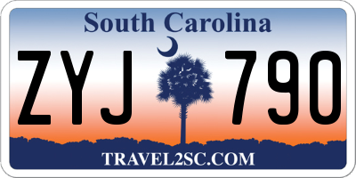 SC license plate ZYJ790
