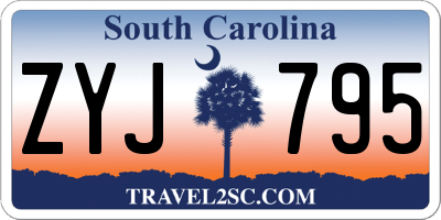 SC license plate ZYJ795