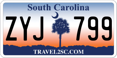 SC license plate ZYJ799