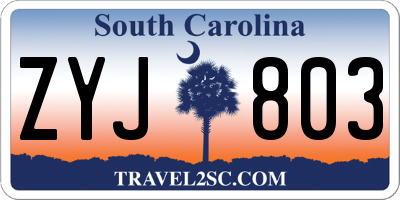 SC license plate ZYJ803