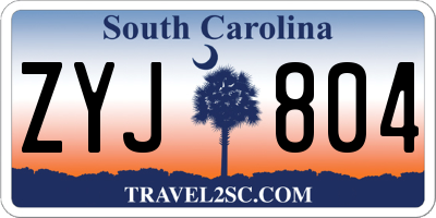 SC license plate ZYJ804