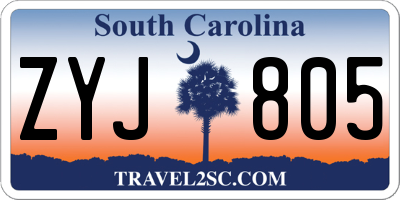SC license plate ZYJ805