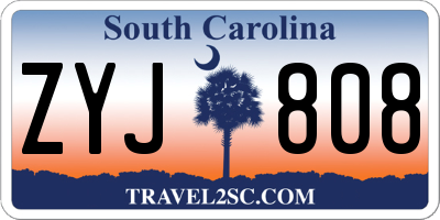 SC license plate ZYJ808