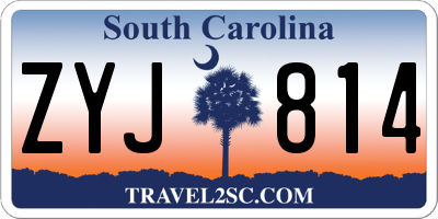 SC license plate ZYJ814