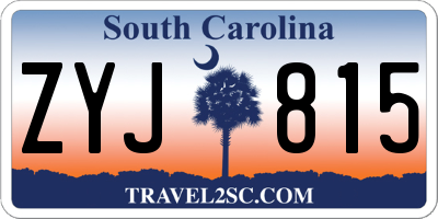 SC license plate ZYJ815