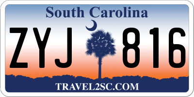 SC license plate ZYJ816